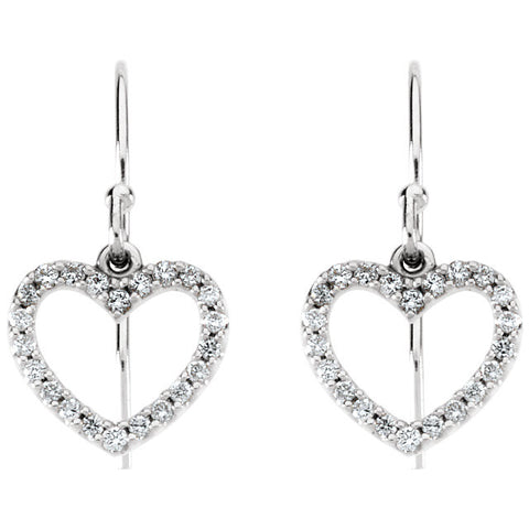 Earrings > Heart > Diamond > 1/5 CTW