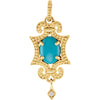 Necklace > 18" > Diamond > .015 CTW > & > Turquoise