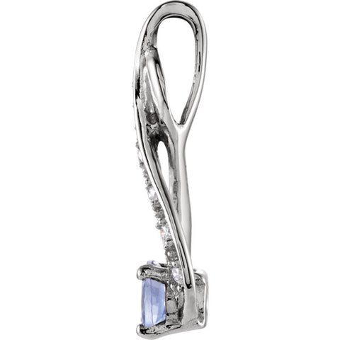 Pendant > Diamond > .04 CTW > & > Tanzanite