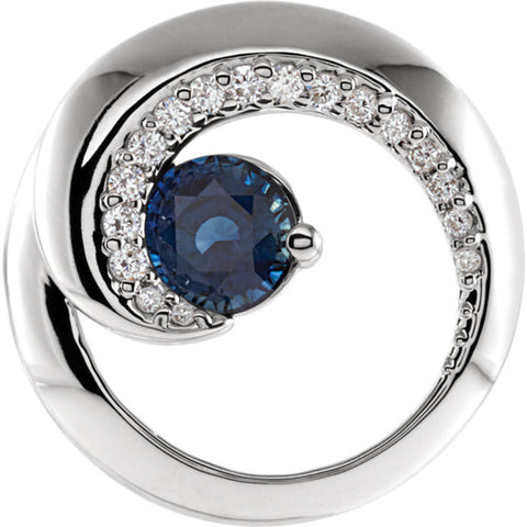 Pendant > Sapphire > Diamond & Blue > 1/5 CTW