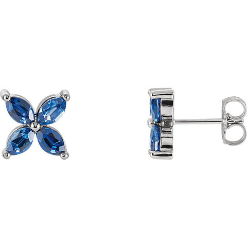 Earrings > Sapphire > Blue > Created > Chatham®