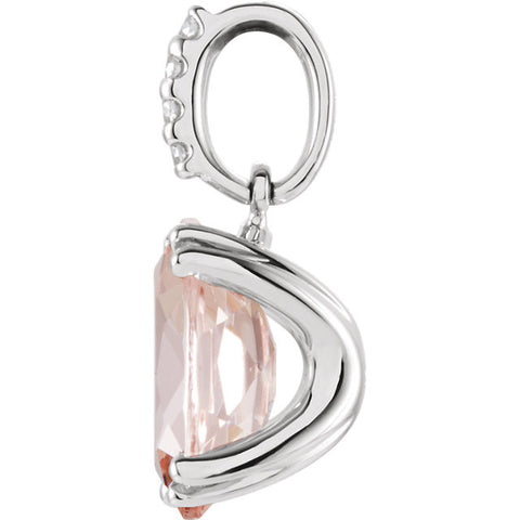 Pendant > Diamond > .04 CTW > & > Morganite