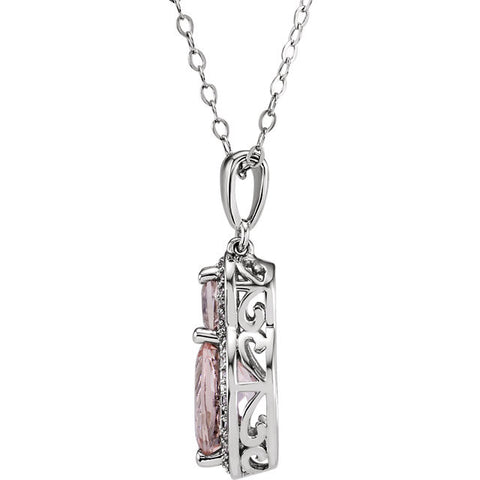 Pendant > Diamond > .08 CTW > & > Morganite