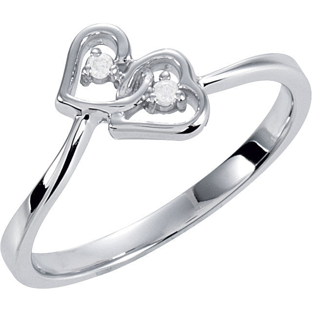 Ring > Heart > Double > Diamond > .02 CTW.*Multiple Diamond Cuts and Weights available*
