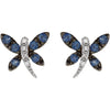 Earrings > Dragonfly > Sapphire & Diamond > Blue