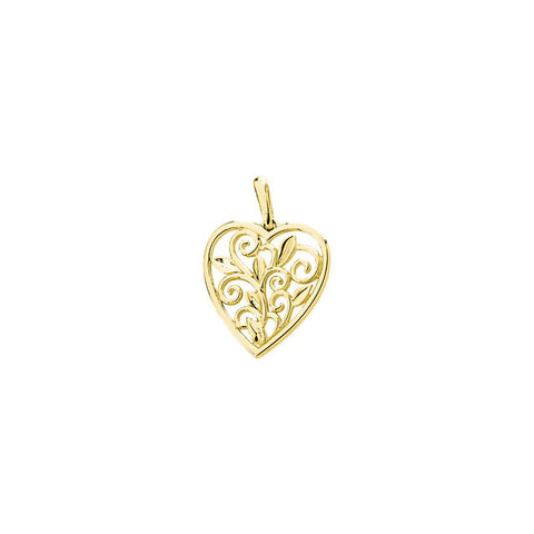 Pendant > Heart > Filigree > Design > Scroll & Leaf