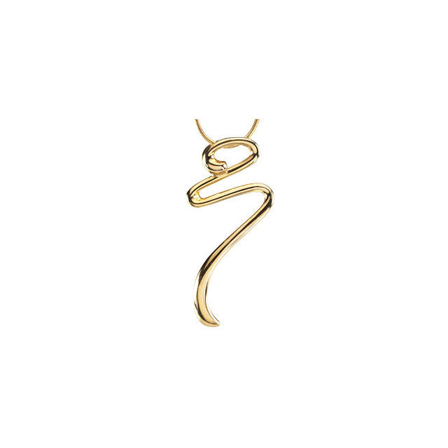 Chain > Snake > 18" > an > on > Pendant > Fashion > Gold