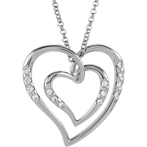 Necklace > Heart > Diamond > 1/10 CTW