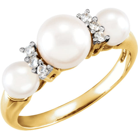 Ring > Pearl & Diamond > Cultured > Freshwater