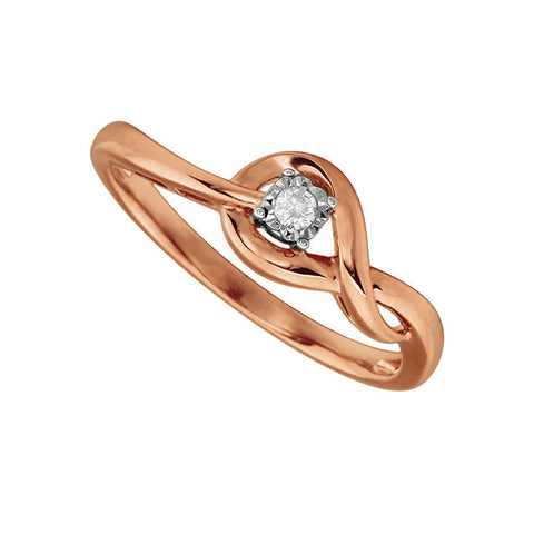 Ring > Promise > Diamond > .04 CTW > Rose-Plated > &