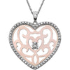 Plating > Rose > with > Necklace > 18" > Shape > Heart > Diamond > .07 CTW