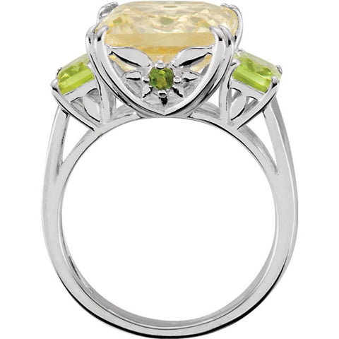 Ring > Diopside > Peridot & Chrome > Quartz, > Lime > Genuine