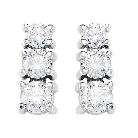 Earrings > 3-Stone > Diamond > 9/10 CTW