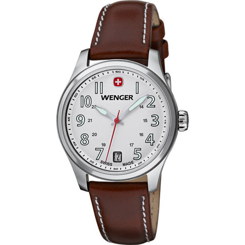 Strap > Brown > with > Dial > White > Ladies > Terragraph > Wenger®