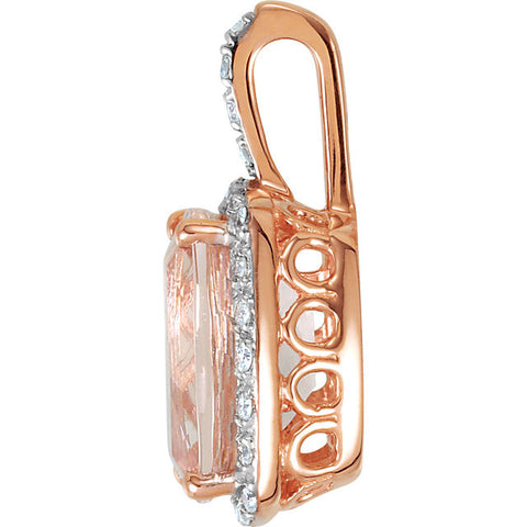 Pendant > Morganite & Diamond > Genuine