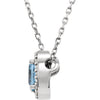 Necklace > 16" > Diamond > .04 CTW > & > Topaz > Blue > Sky