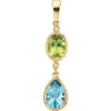 Pendant > Topaz & Diamond > Blue > Swiss > Peridot, > Genuine > .02 CTW