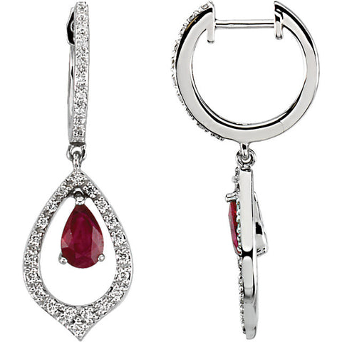 Earrings > Diamond & Ruby > 1/4 CTW