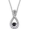 Necklace > 18" > Diamond > CTW > 1/Sapphire & 1 > Blue