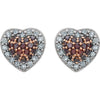 Earrings > Heart > Diamond > Brown > 1/4 CTW