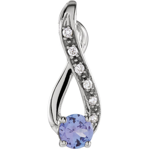 Pendant > Diamond > .04 CTW > & > Tanzanite