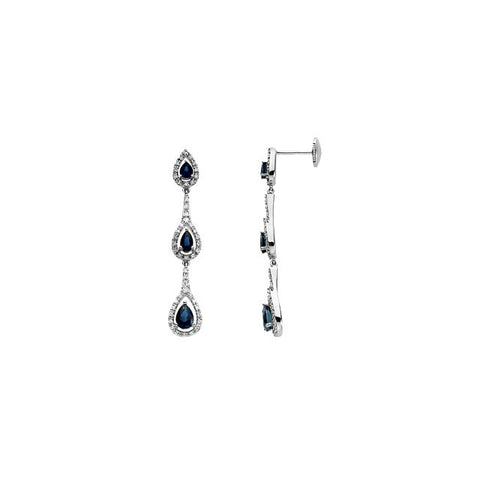 Earrings > Diamond > CTW > 3/Sapphire & 3 > Blue