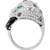 Ring > Onyx & Diamond > Emerald, > Genuine
