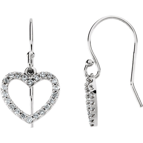 Earrings > Heart > Diamond > 1/5 CTW
