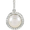 Necklace > 18" > Diamond > CTW > 1/Pearl & 1 > Cultured > Freshwater