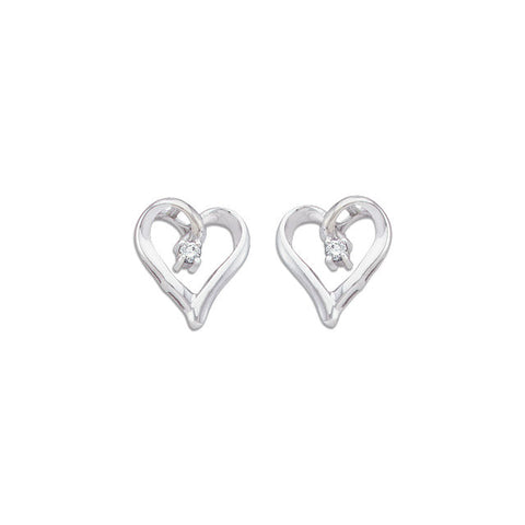 Earrings > Heart > Diamond > .04 CTW
