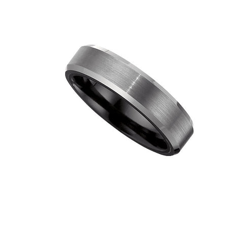 Overlay > Tungsten > with > Band > Edge > Beveled > 6.2mm > Couture™ > Ceramic
