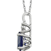 Necklace > 18" > .02 CTW > & > Sapphire > Blue > Created