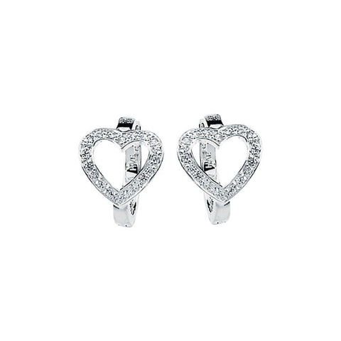 Earrings > Hoop > Heart > Zirconia > Cubic