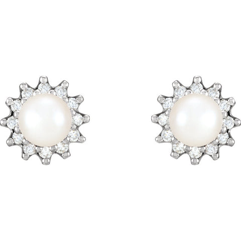 Earrings > Diamond > CTW > 1/Pearl & 1