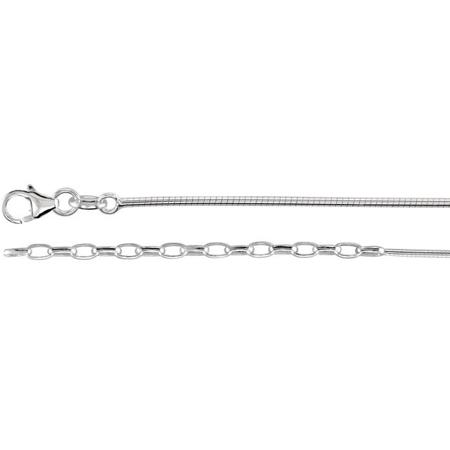 Extension > 2" > with > Chain > 16.5" > Omega > Round > 1.5mm