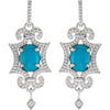 Earrings > Diamond > .03 CTW > & > Turquoise