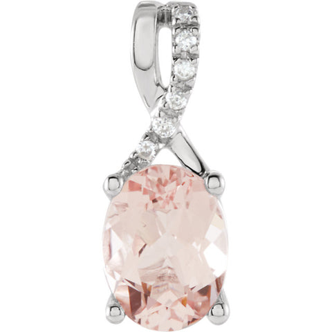 Pendant > Diamond > .03 CTW > & > Morganite