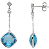Earrings > Diamond > .05 CTW > & > Topaz > Blue > Swiss