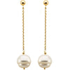 Earrings > Dangle > Pearl > Cultured > Freshwater > 9-11mm