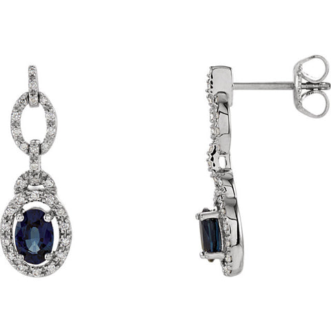 Earrings > Sapphire > Diamond & Blue > 1/4 CTW