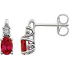 Earrings > Accented > Diamond > .02 CTW > & > Sapphire > Pink > Created