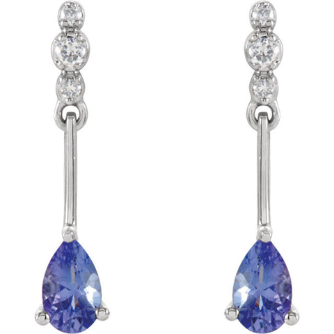 Earrings > Tanzanite & Diamond > Genuine