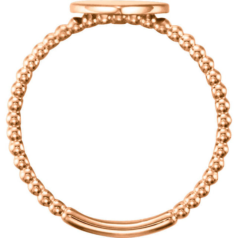 Ring > Beaded > Engravable > Heart