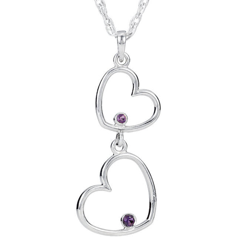 Necklace > Amethyst > Heart > Double