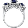 Ring > Diamond > .04 CTW > & > Sapphire > Blue > Created