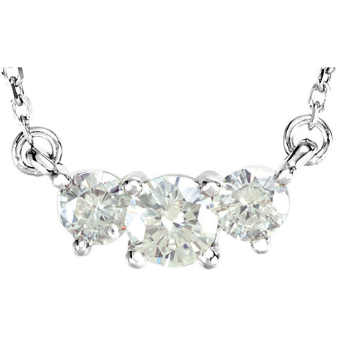 Necklace > Moissanite > Created > 3-Stone