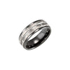 Inlay > Tungsten > with > Band > Couture > Ceramic > Black > 8.0mm