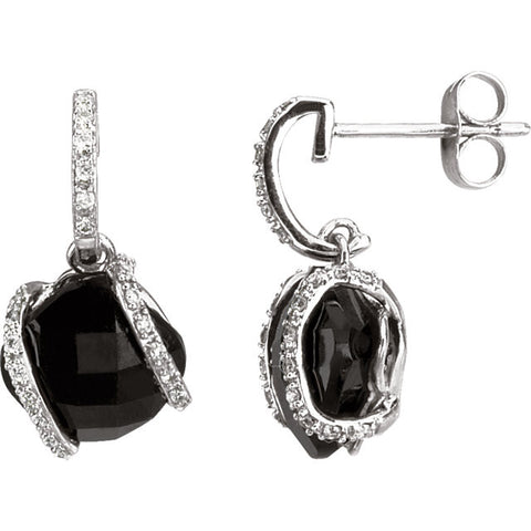 Earrings > Onyx & Diamond
