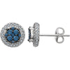 Earrings > Halo > Blue & White > Diamond > 1/2 CTW