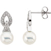 Earrings > Pearl & Diamond > Cultured > Freshwater